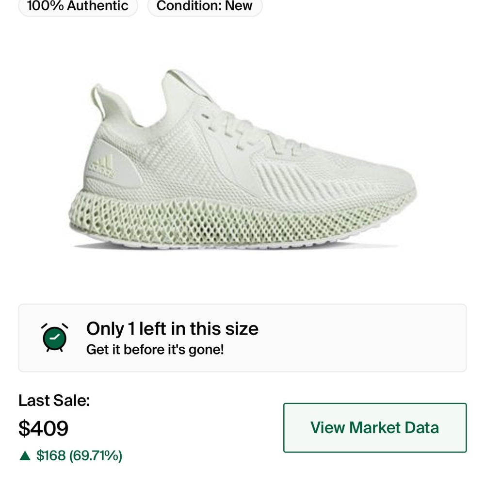 Adidas 4D parley alphaedge White aero green
